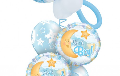 Μπουκέτο Μπαλονιών | Baby Boy Με Πιπίλα | Φεγγαράκι και Αστεράκια | It's a boy | Νεογέννητα