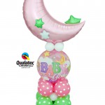 Balloon Bouquet | Baby Girl | Pink | Moon & Stars